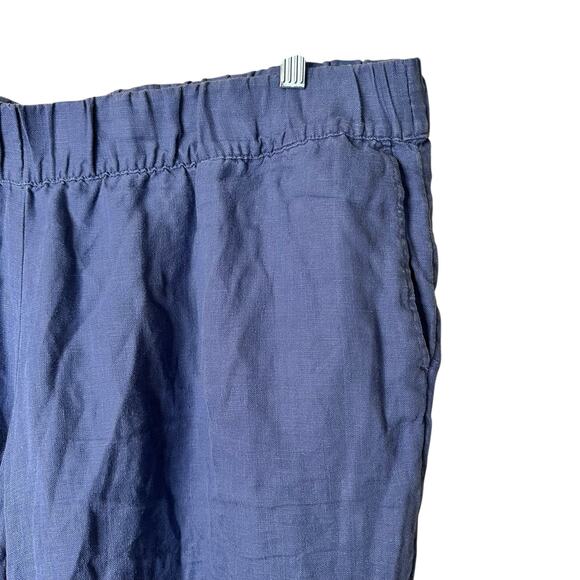 J.Jill Pure Jill 100% Linen Blue Crop Casual Pants Sz 2X Classic Boho Lagenlook - Picture 4 of 9